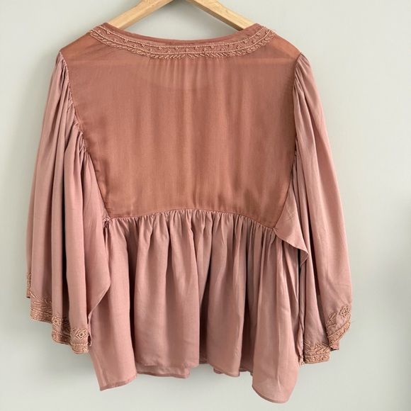 Anthropologie Love Sam Fluttered and Beaded Blouse Medium - Picture 12 of 14